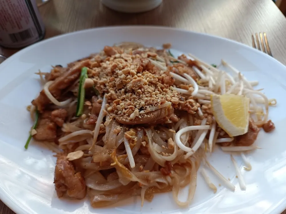 Pâtes de Riz Sauté Au Poulet Et Légumes